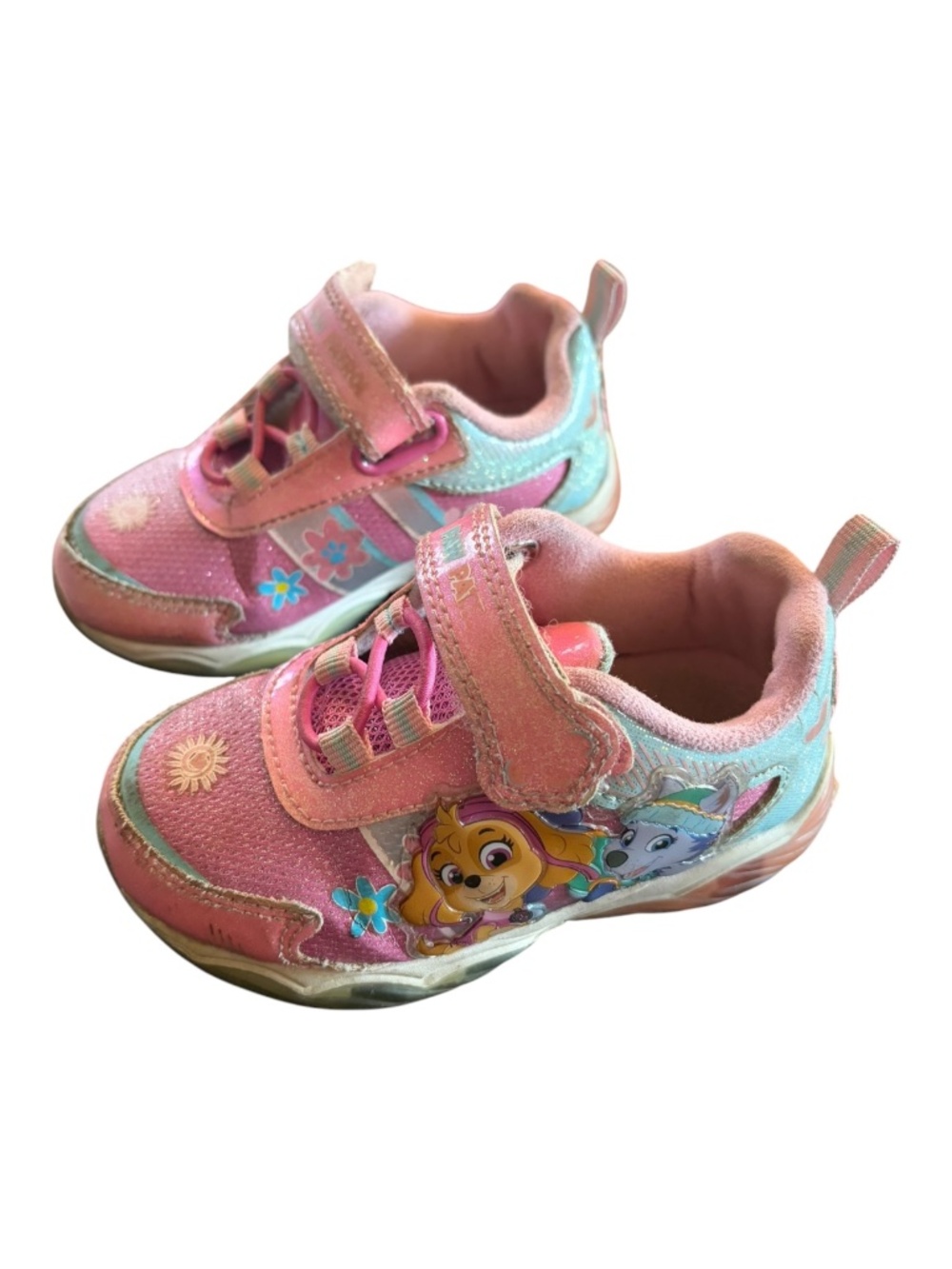 Paw Patrol Toddler Size 7 Light-Up Sneakers Pink Skye Everest